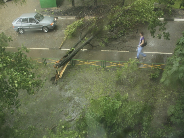 Ураган 12 июня 2012 года в городе Химки на левом берегу